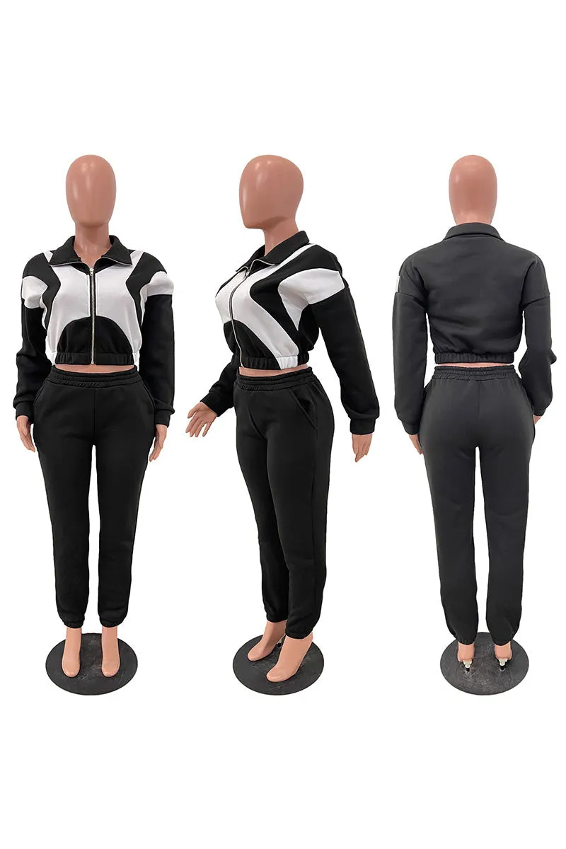 UM0096 Crop Jacket Tracksuit Set