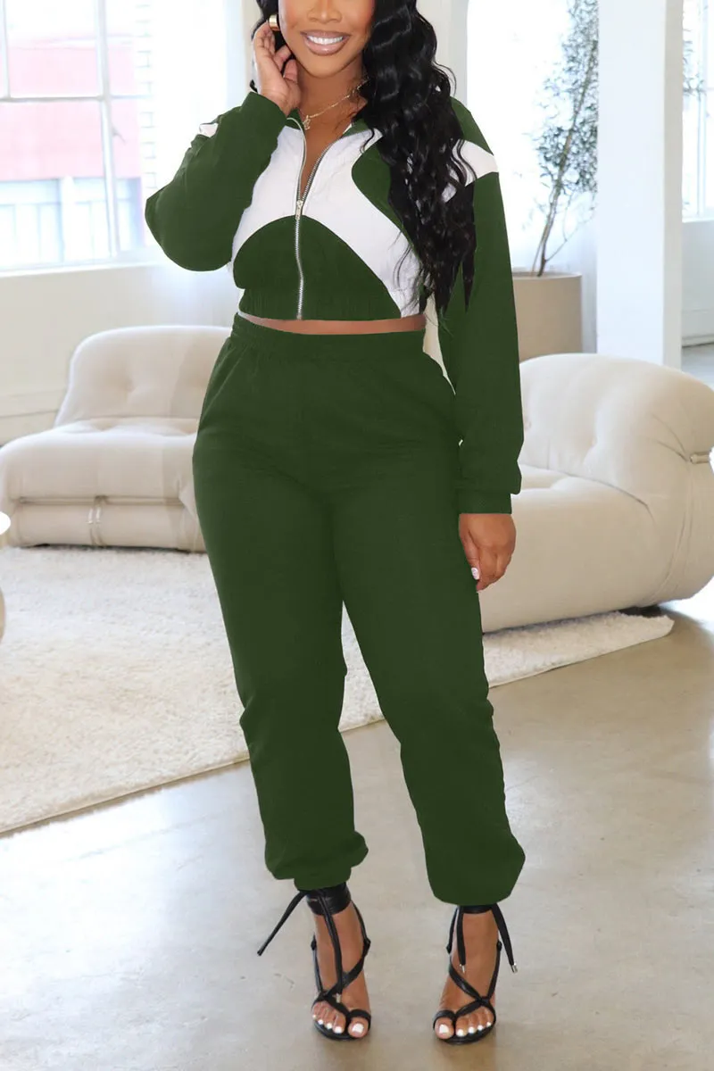 UM0096 Crop Jacket Tracksuit Set