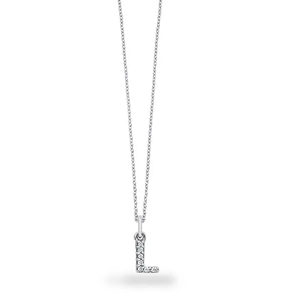 Uppercase Dangling Diamond Initial Pendant by KC Designs