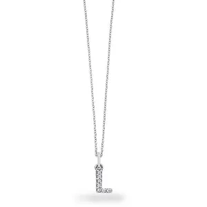 Uppercase Dangling Diamond Initial Pendant by KC Designs