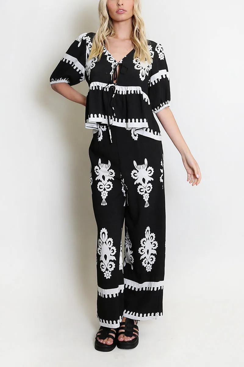 UT3137 Boho Shirt and Pants Set