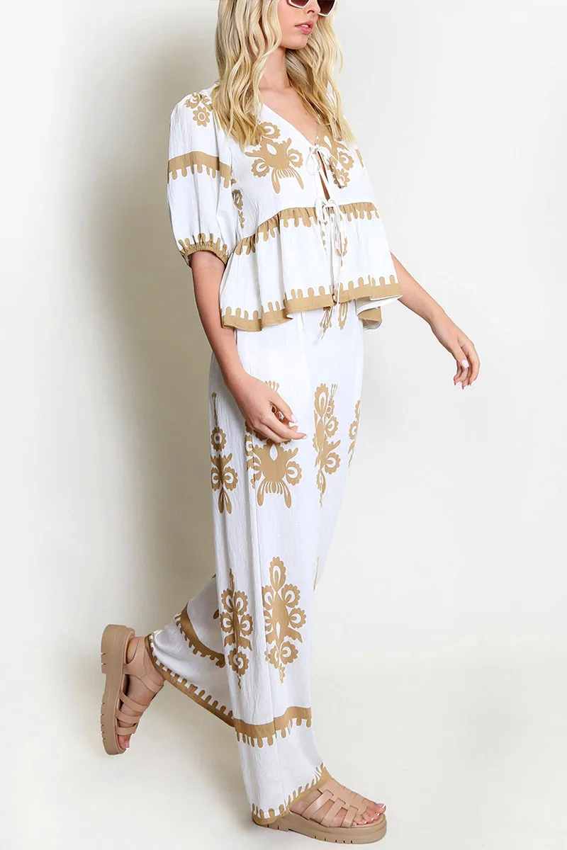 UT3137 Boho Shirt and Pants Set