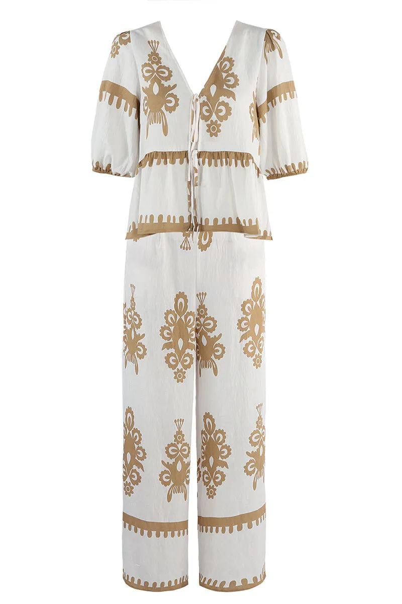 UT3137 Boho Shirt and Pants Set