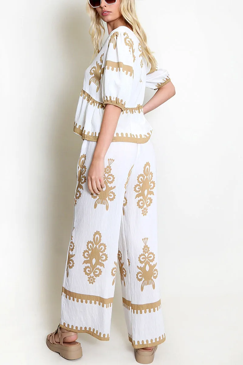 UT3137 Boho Shirt and Pants Set