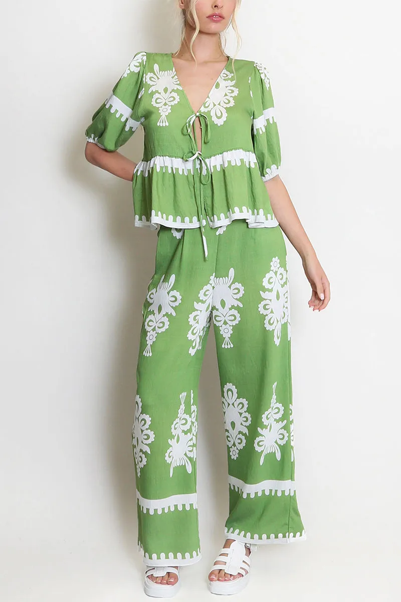 UT3137 Boho Shirt and Pants Set