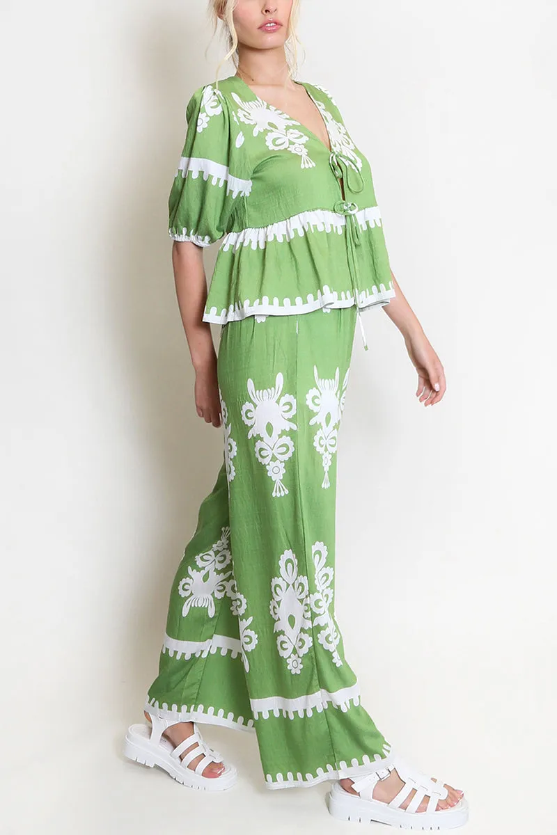 UT3137 Boho Shirt and Pants Set