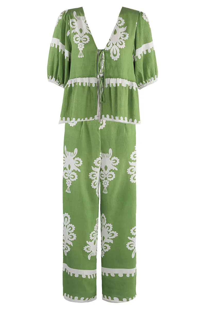 UT3137 Boho Shirt and Pants Set