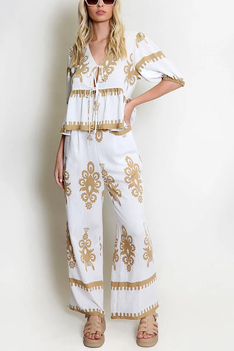 UT3137 Boho Shirt and Pants Set