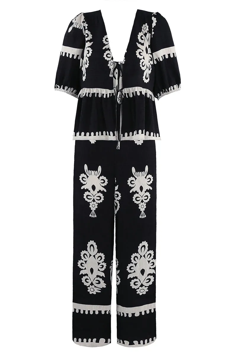 UT3137 Boho Shirt and Pants Set