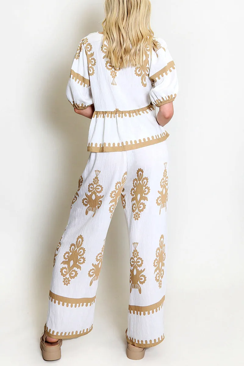 UT3137 Boho Shirt and Pants Set