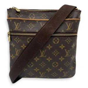 Valmy Messenger Brown in Monogram Coated Canvas, Gold hardware