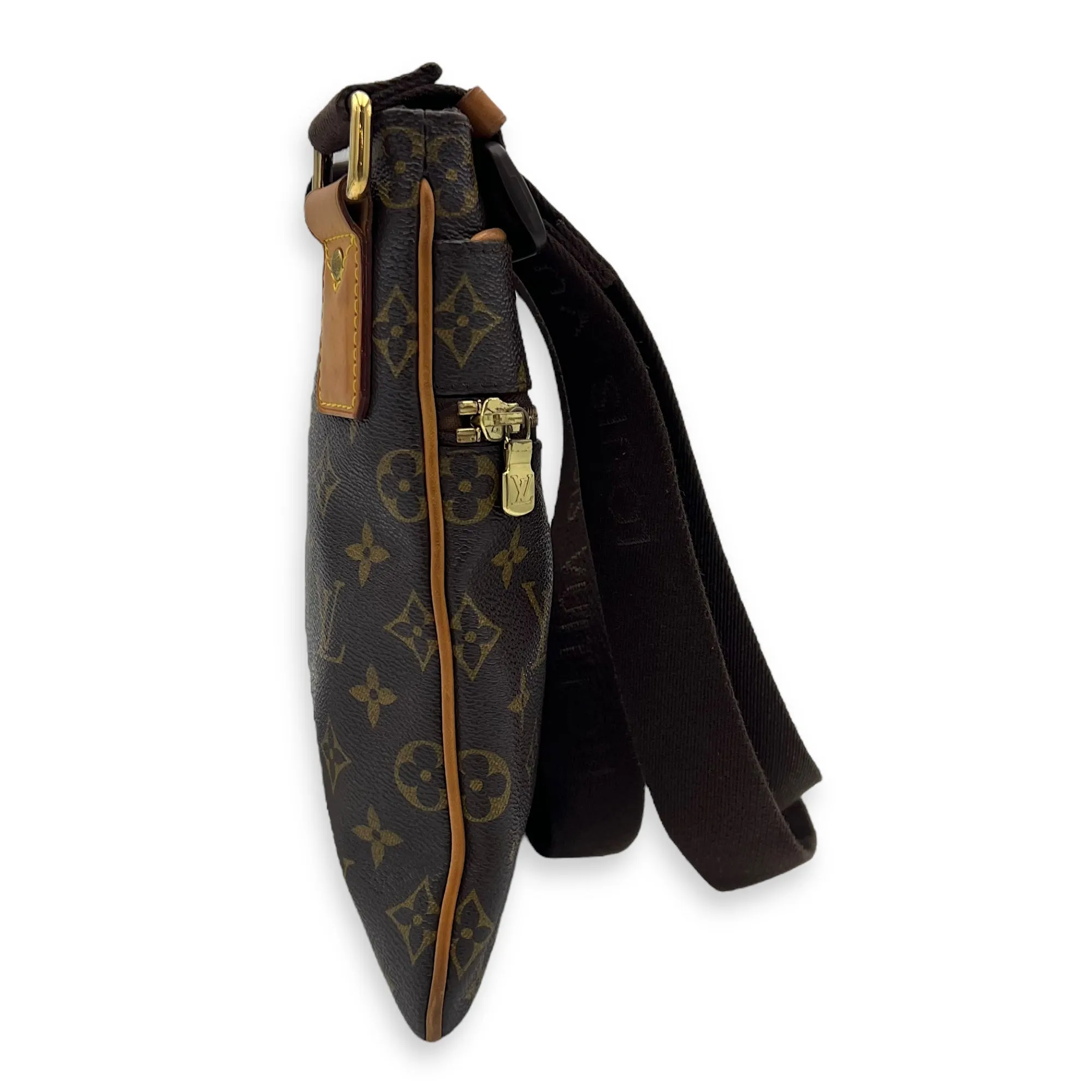 Valmy Messenger Brown in Monogram Coated Canvas, Gold hardware