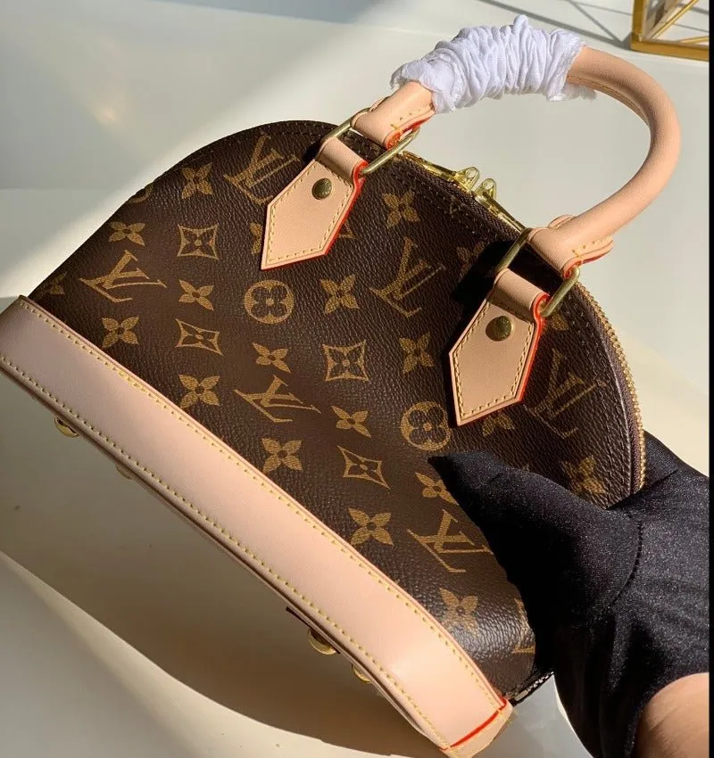 VELORA - Alma BB Monogram Bag Brown/Pink