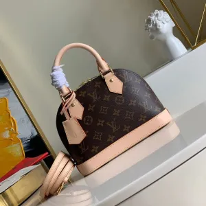 VELORA - Alma BB Monogram Bag Brown/Pink