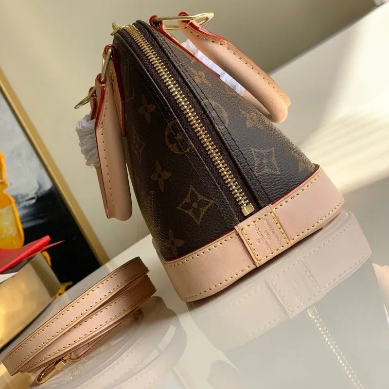 VELORA - Alma BB Monogram Bag Brown/Pink