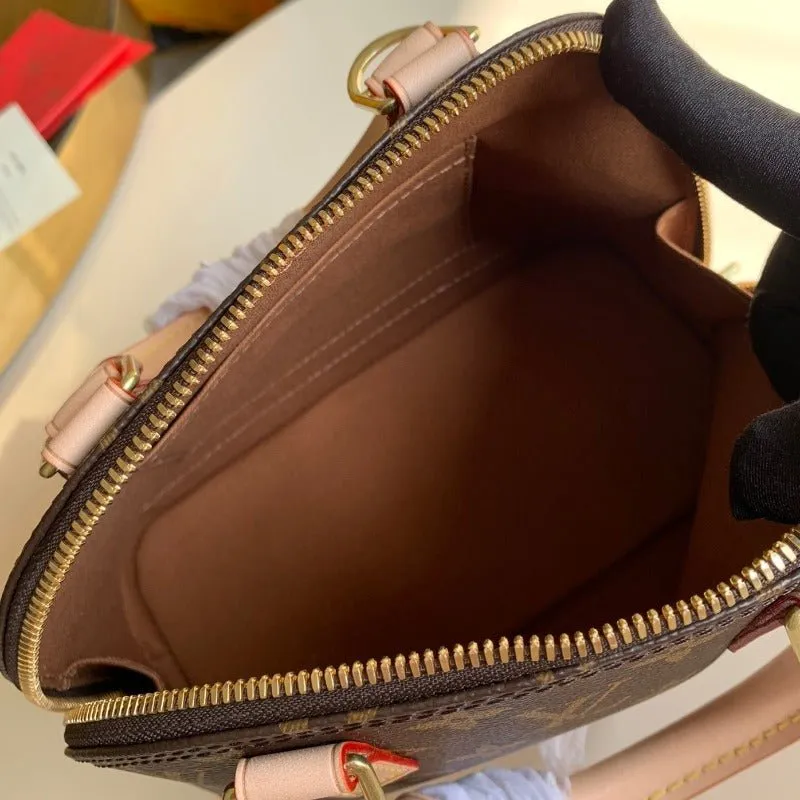 VELORA - Alma BB Monogram Bag Brown/Pink