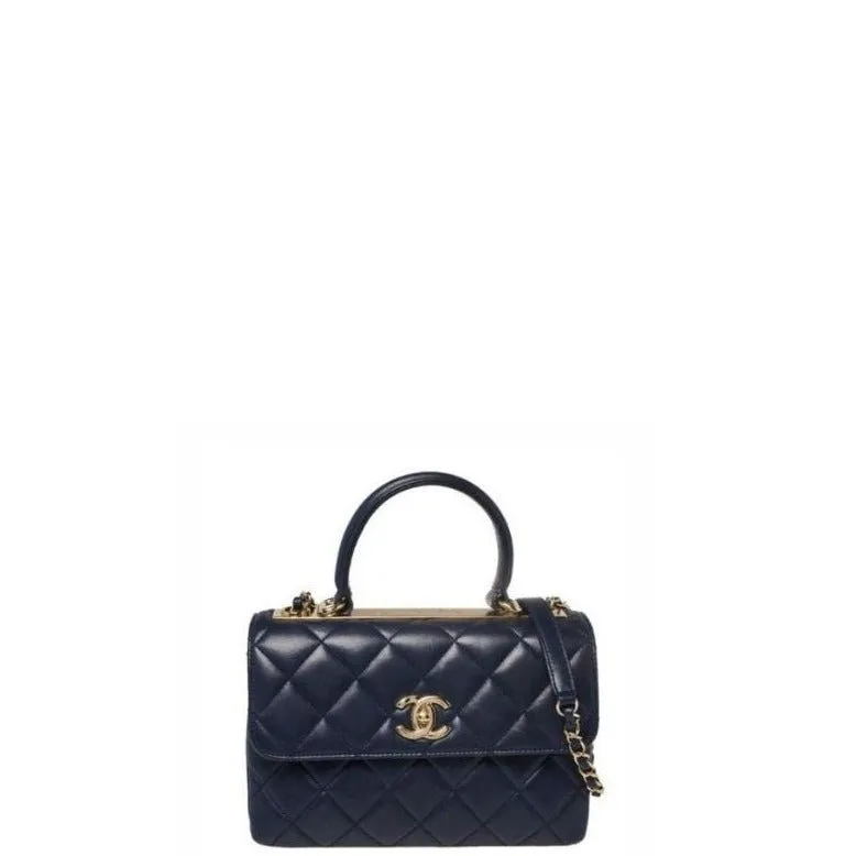 VELORA - Flap Bag With Top Handle Dark Blue