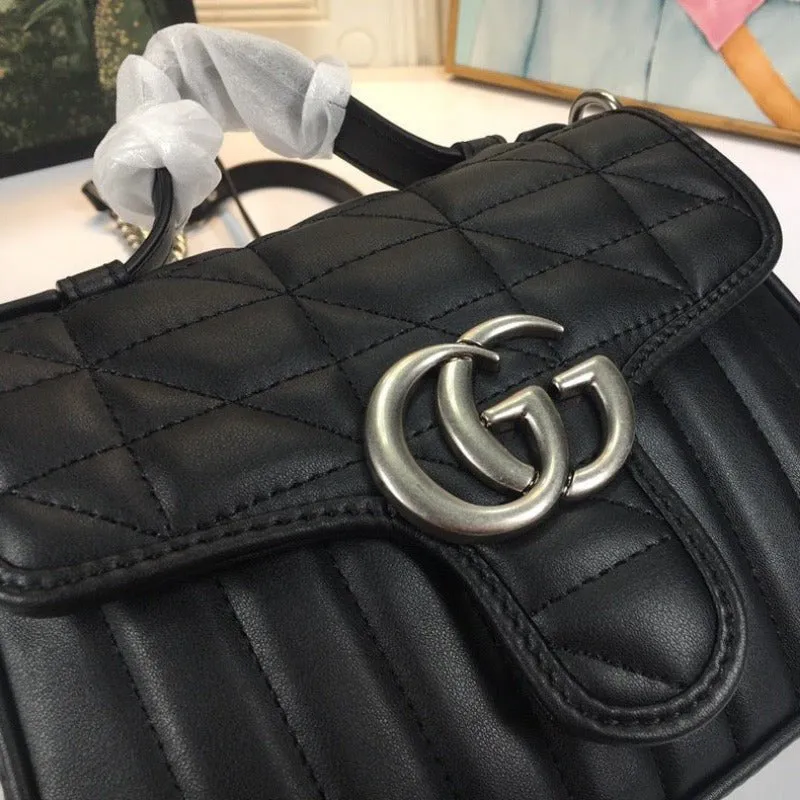 VELORA - Marmont Mini Top Handle Bag Black