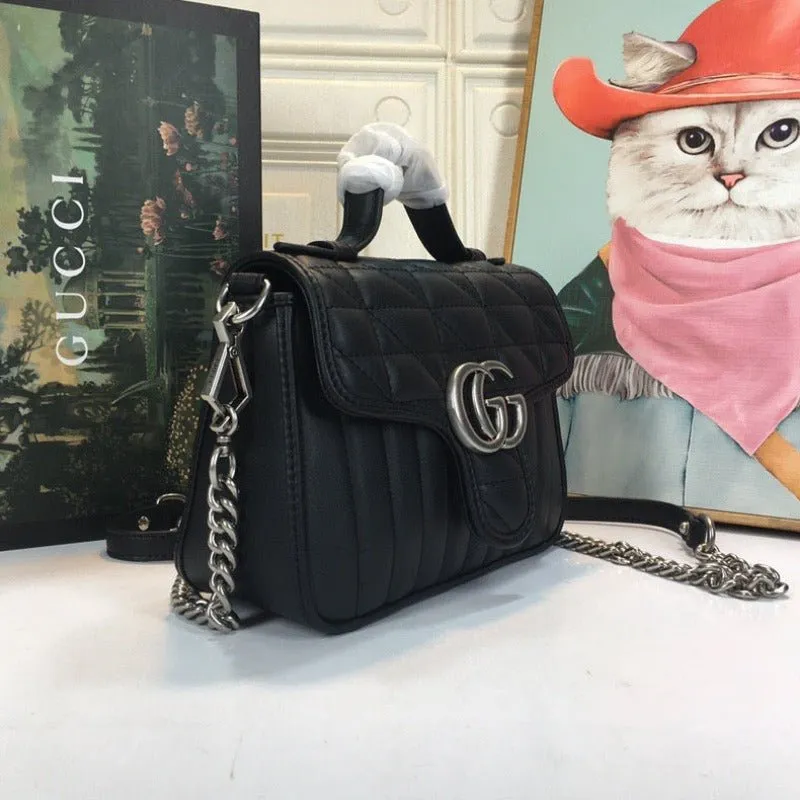 VELORA - Marmont Mini Top Handle Bag Black