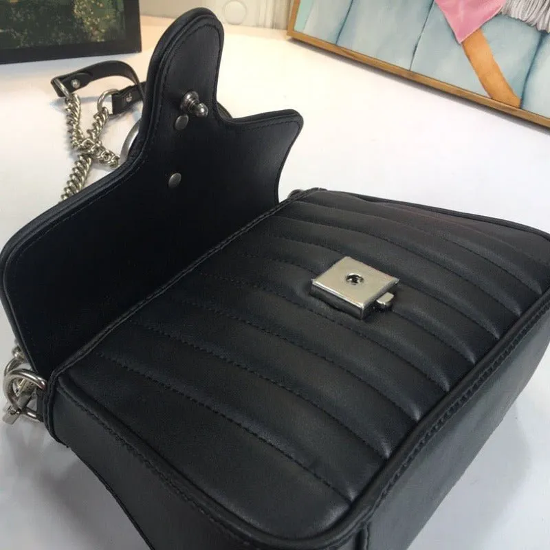 VELORA - Marmont Mini Top Handle Bag Black