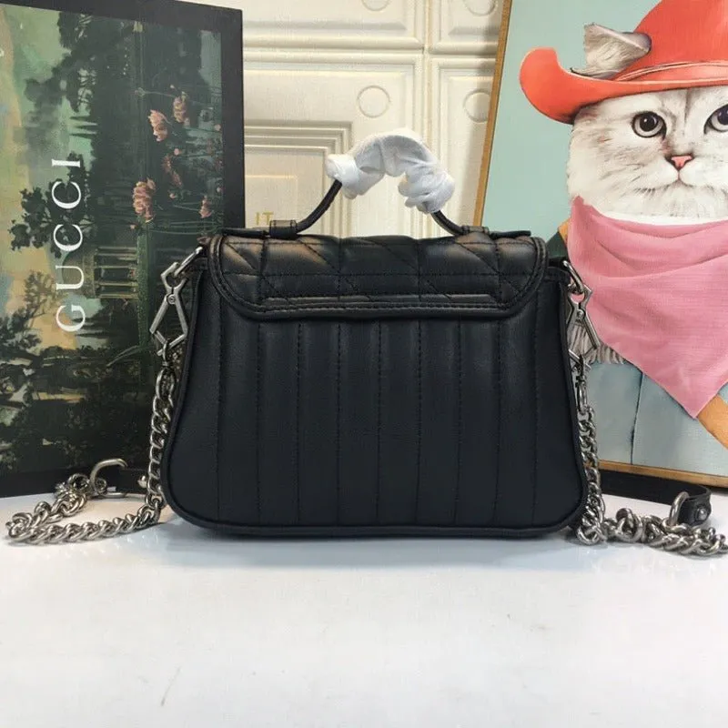 VELORA - Marmont Mini Top Handle Bag Black