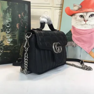 VELORA - Marmont Mini Top Handle Bag Black