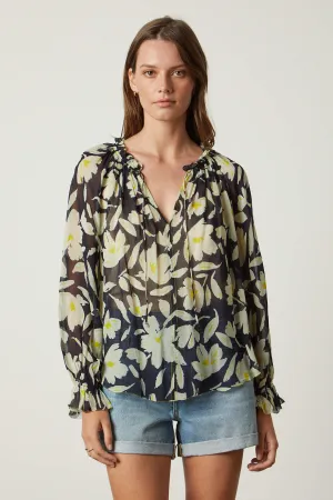 Velvet - Miley L/S Boho Top in Lotus