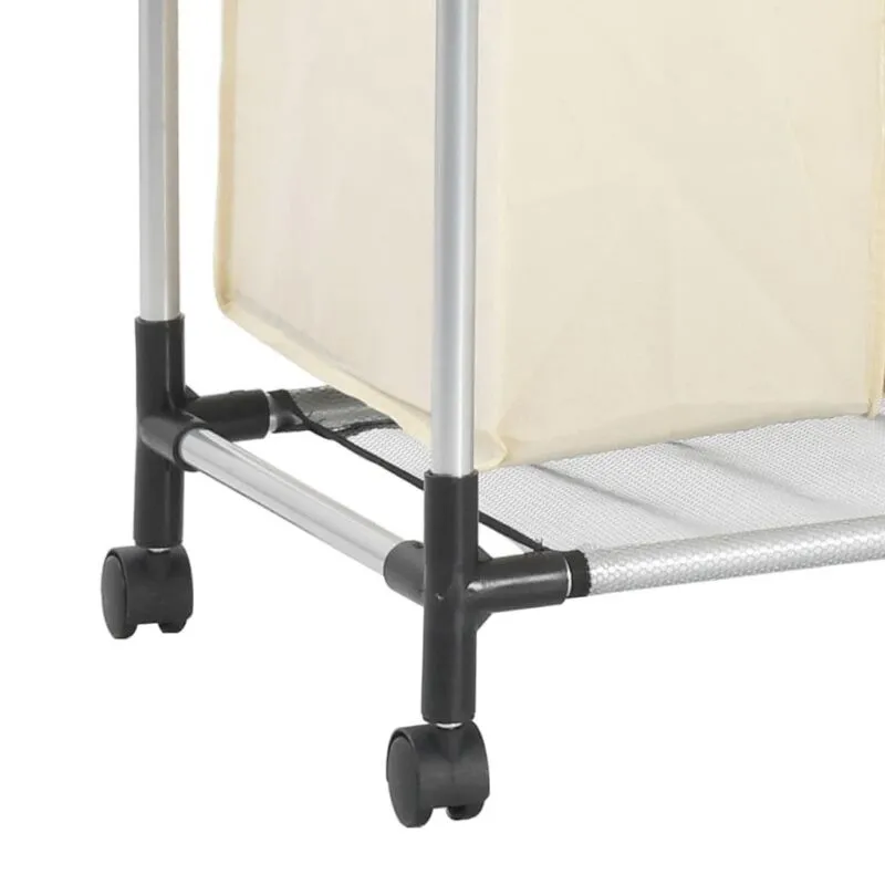 vidaXL Laundry Sorter with 4 Bags Cream Steel