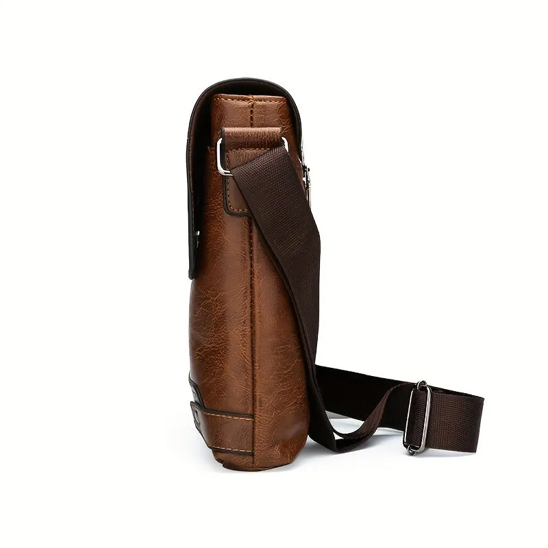 Vintage Crossbody Messenger Bag, Retro Shoulder Bag, Women's Casual Handbag & Purse For Travel Business Trip