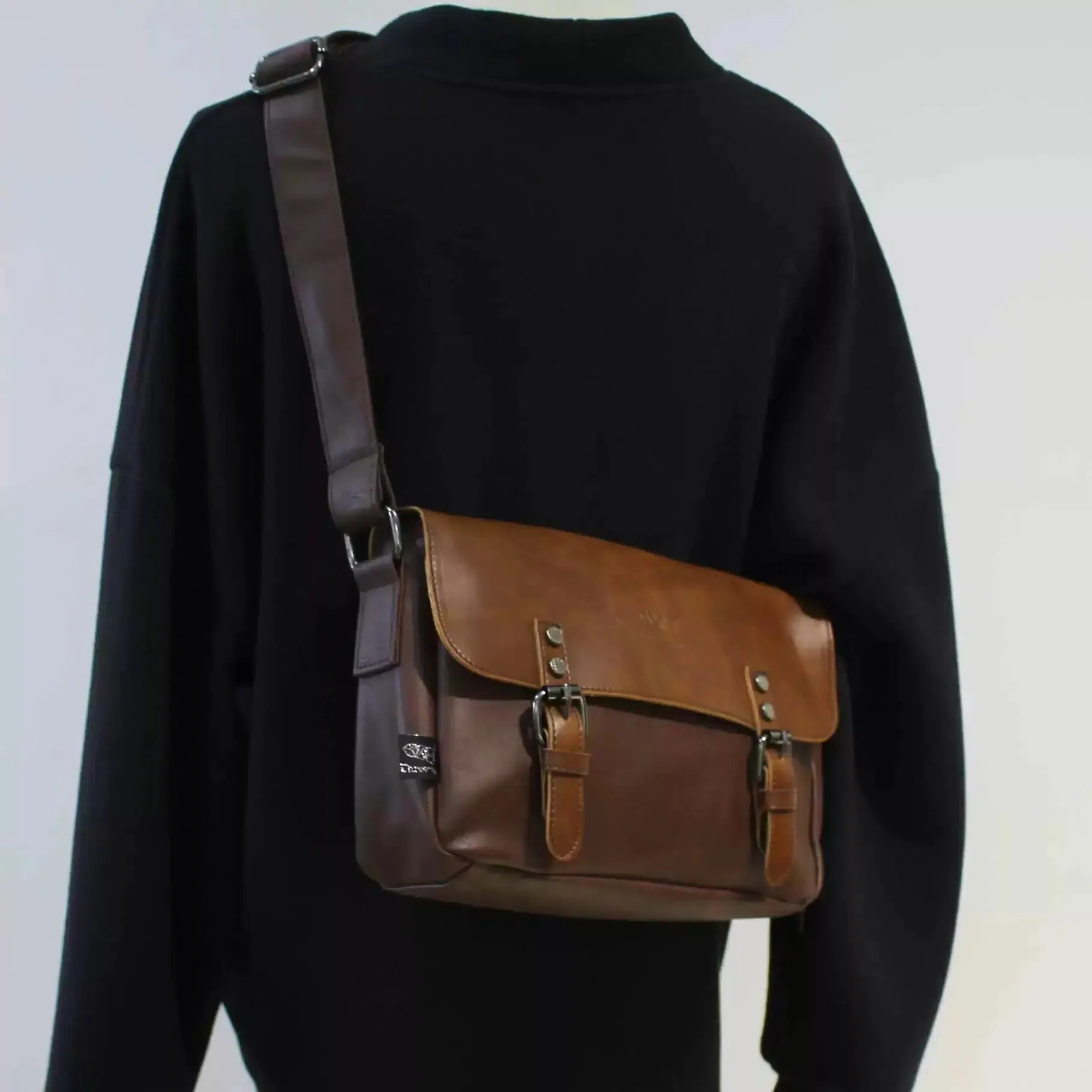 Vintage Leather Messenger Bag