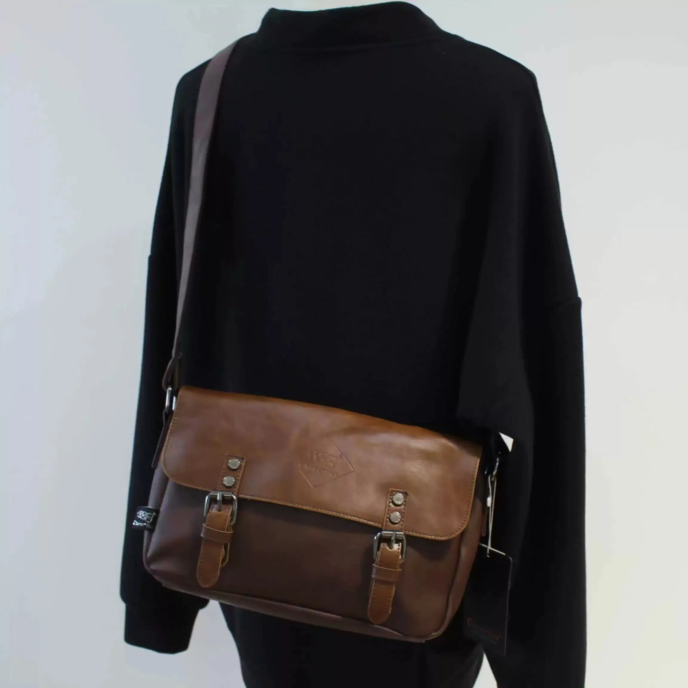 Vintage Leather Messenger Bag