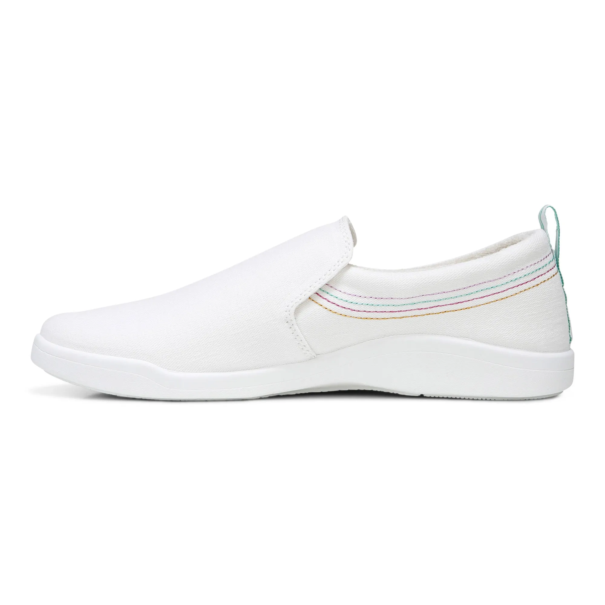 Vionic Women's Marshall White Canvas Slip On Orthotic Sneaker Shoes