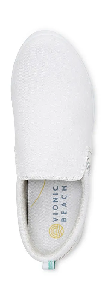 Vionic Women's Marshall White Canvas Slip On Orthotic Sneaker Shoes