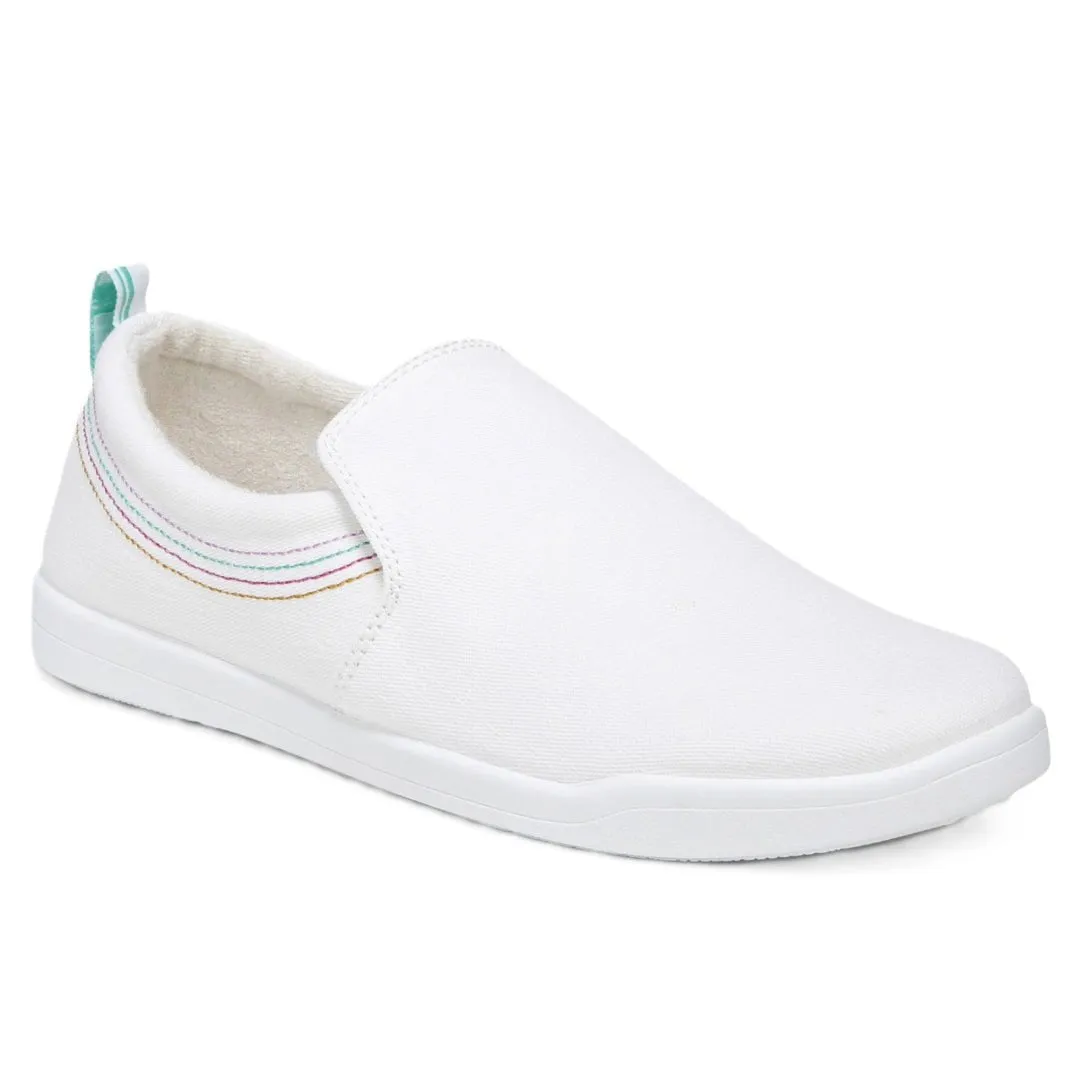 Vionic Women's Marshall White Canvas Slip On Orthotic Sneaker Shoes