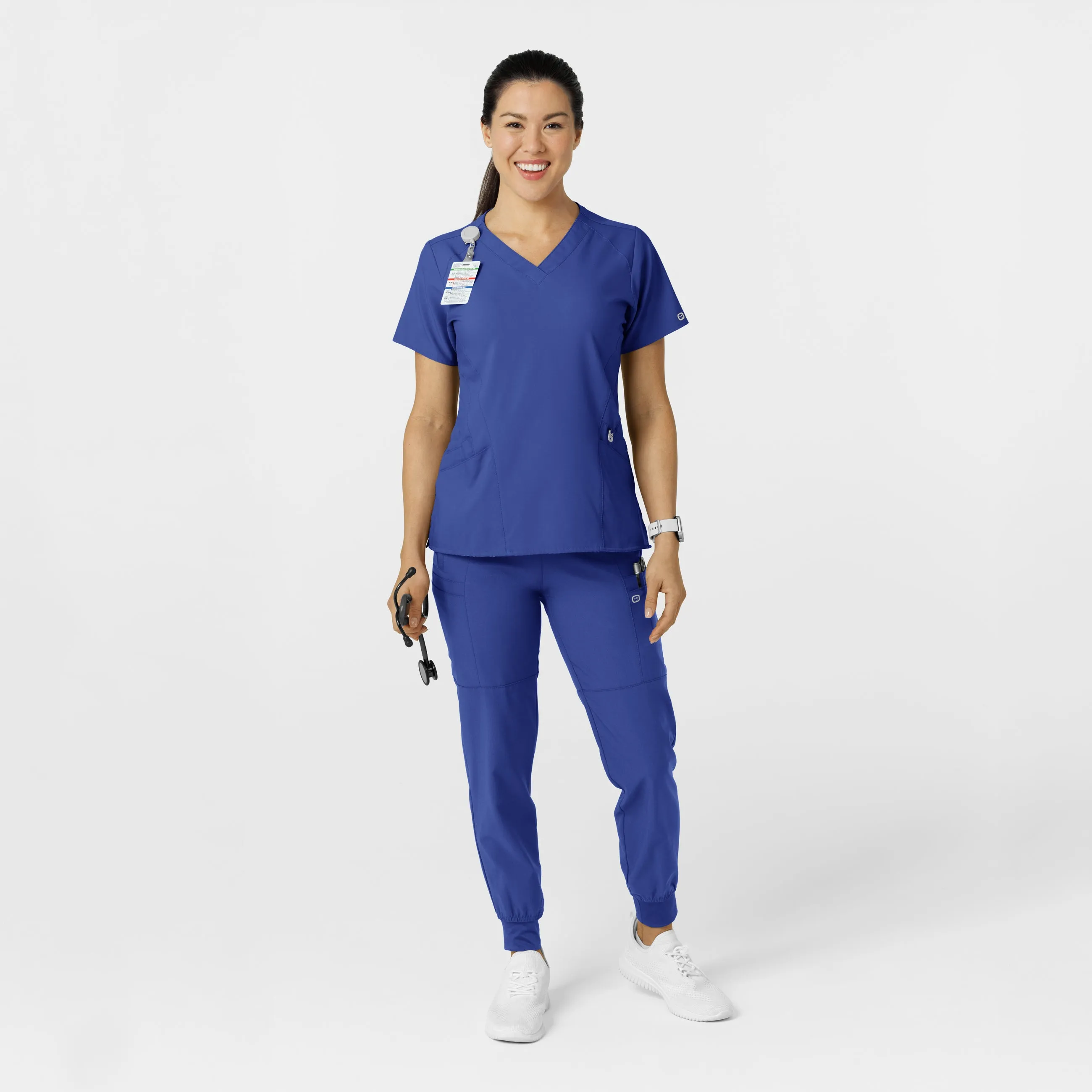W123 5555 Comfort Waist Cargo Jogger Scrub Pants Galaxy Blue