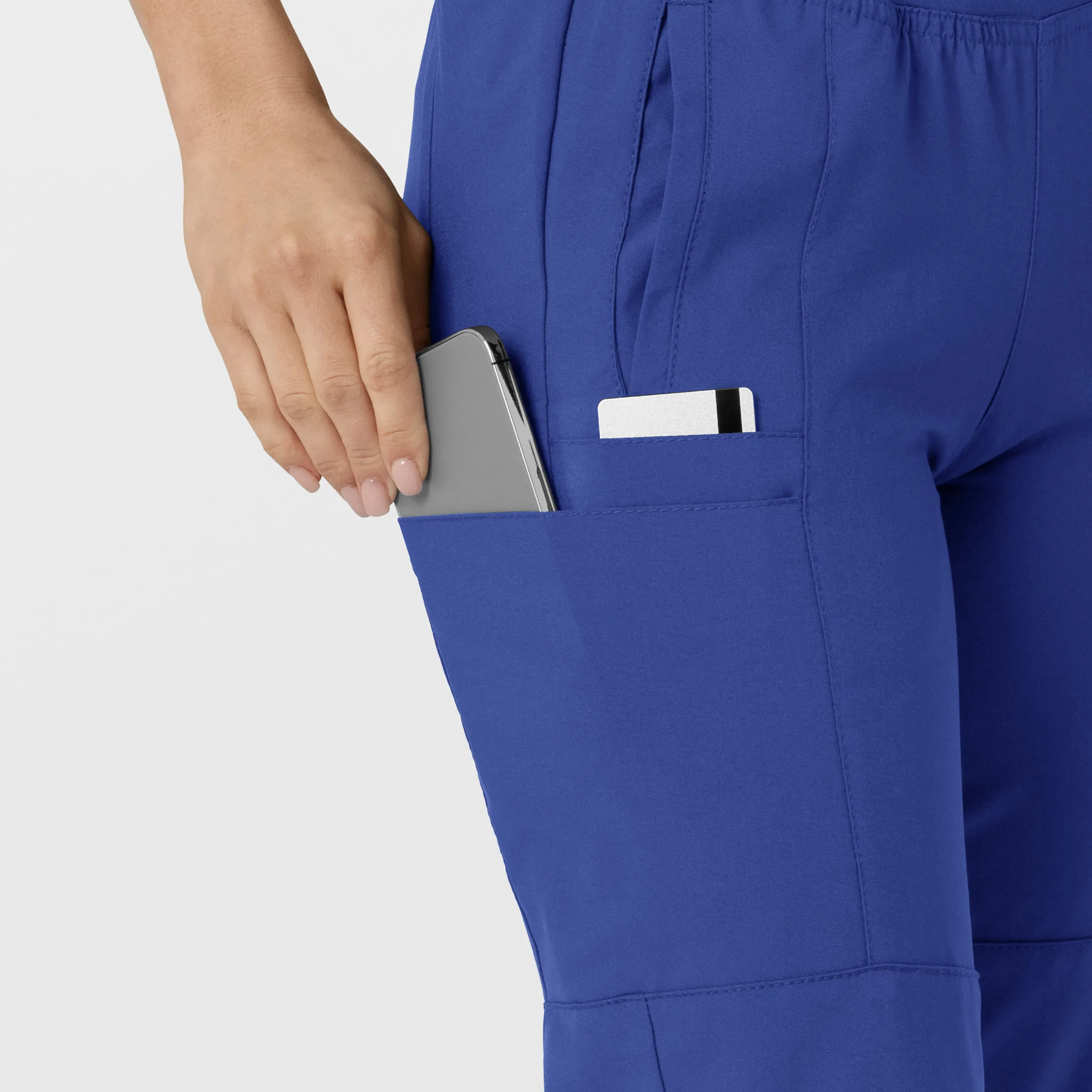 W123 5555 Comfort Waist Cargo Jogger Scrub Pants Galaxy Blue