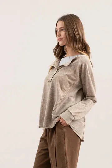 WASHED HENLEY RAGLAN
