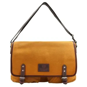 Waxed Canvas Mustard Messenger Briefcase Bag