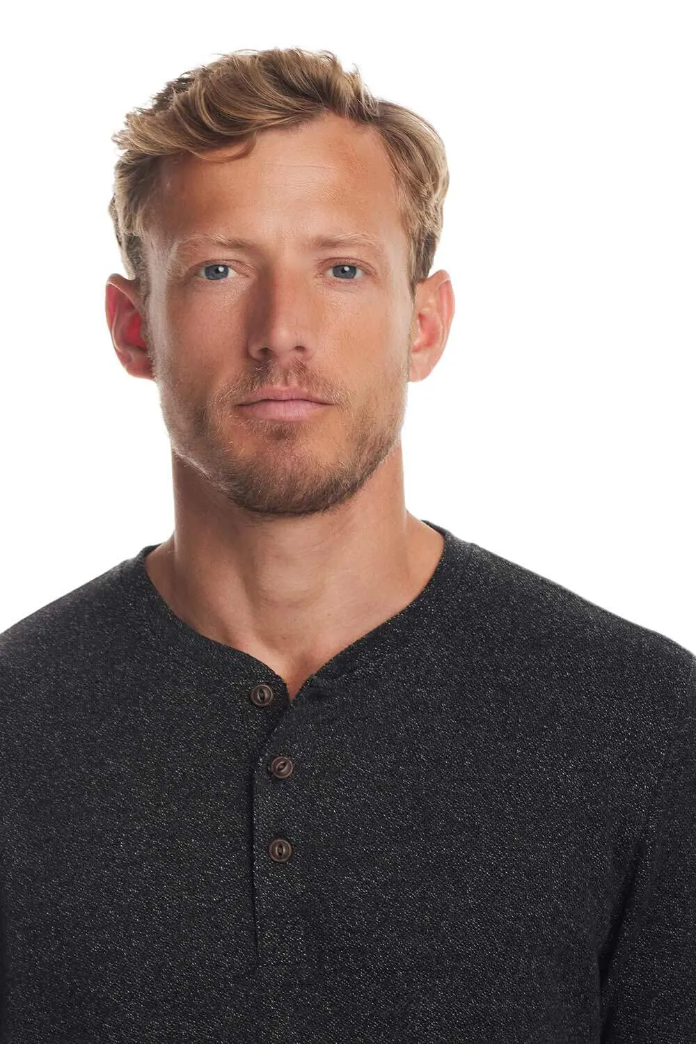 Weatherproof Vintage Speckled Henley Shirt for Men in Meteorite | F2421441GK-METEORITE