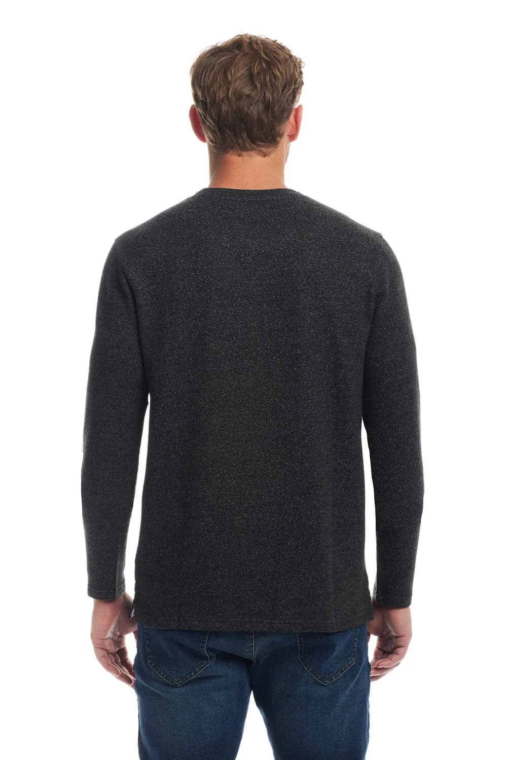Weatherproof Vintage Speckled Henley Shirt for Men in Meteorite | F2421441GK-METEORITE