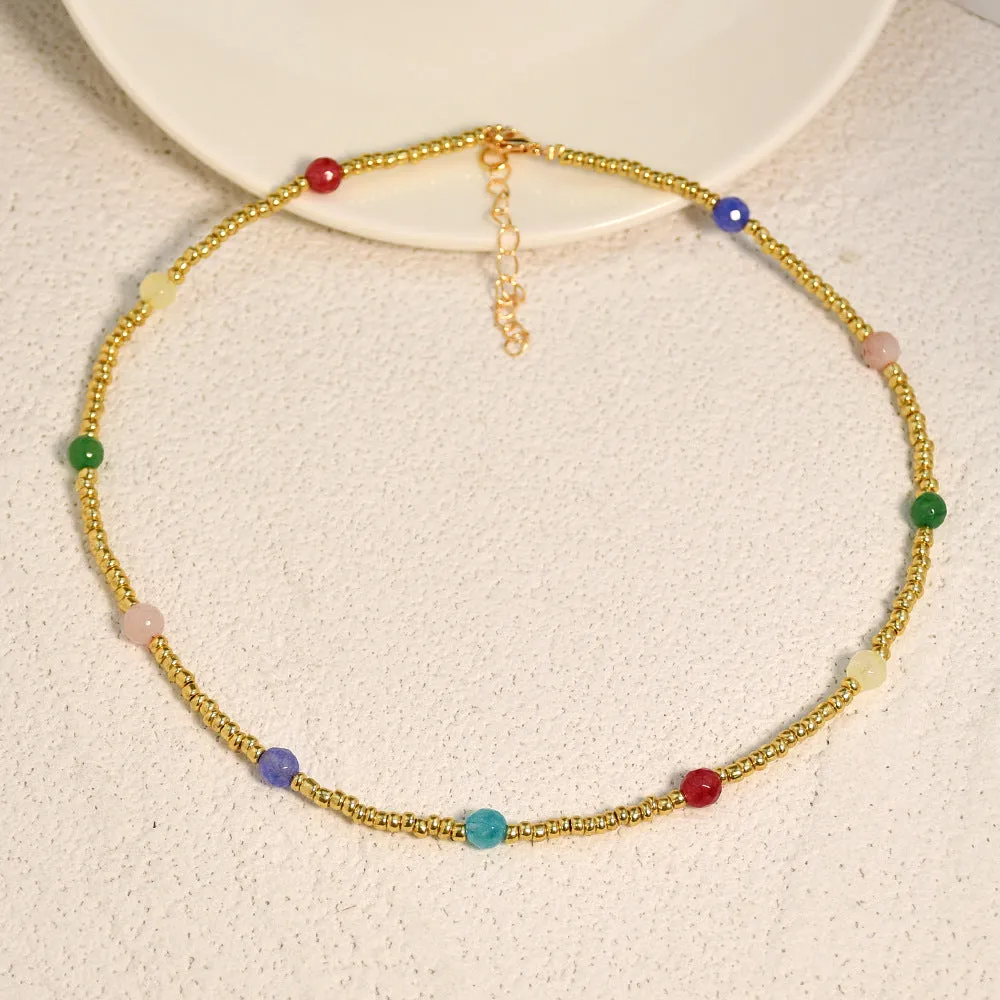 Wholesale Crystal Beaded Alloy Necklace JDC-NE-YF207