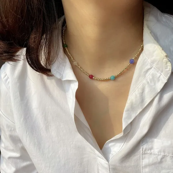 Wholesale Crystal Beaded Alloy Necklace JDC-NE-YF207