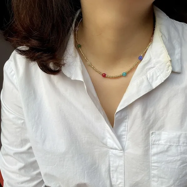Wholesale Crystal Beaded Alloy Necklace JDC-NE-YF207