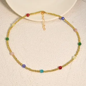 Wholesale Crystal Beaded Alloy Necklace JDC-NE-YF207