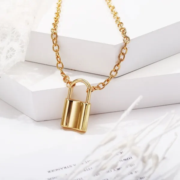 Wholesale Necklaces gold lock Alloy JDC-NE-xy186