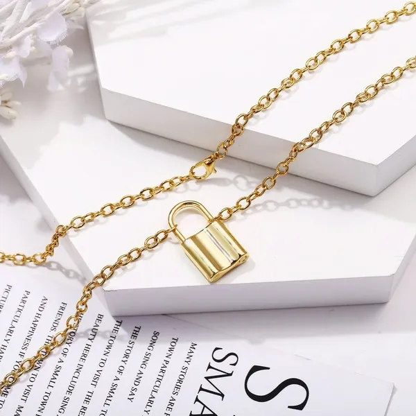 Wholesale Necklaces gold lock Alloy JDC-NE-xy186
