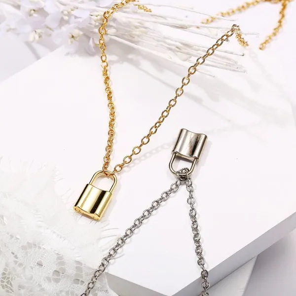 Wholesale Necklaces gold lock Alloy JDC-NE-xy186