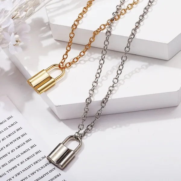 Wholesale Necklaces gold lock Alloy JDC-NE-xy186
