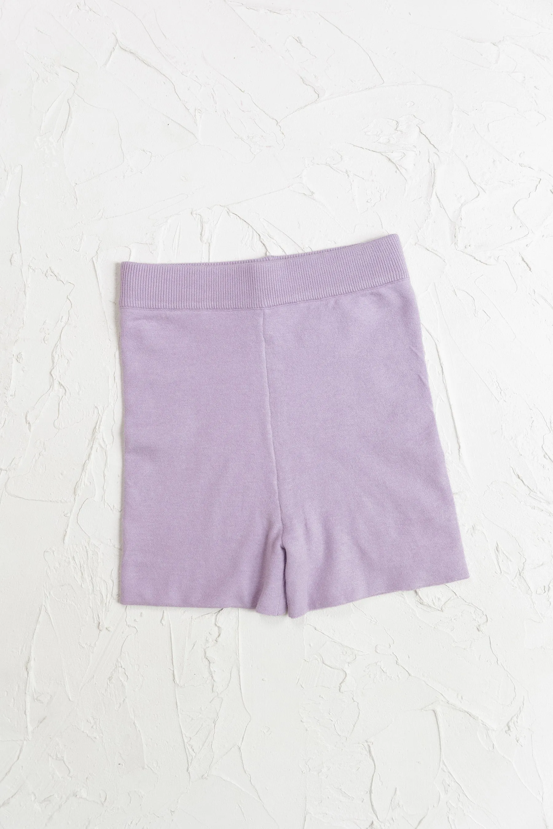 Womens Knit Bike Shorts - Lilac