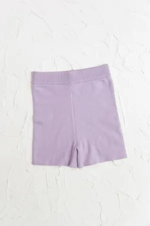 Womens Knit Bike Shorts - Lilac